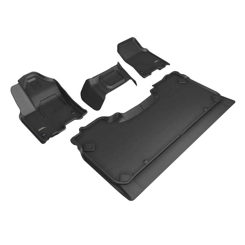 Dodge Ram 1500 Crew Cab Floor Mats - Front + Rear - 3D MAXpider - KAGU - Black - `25-`26